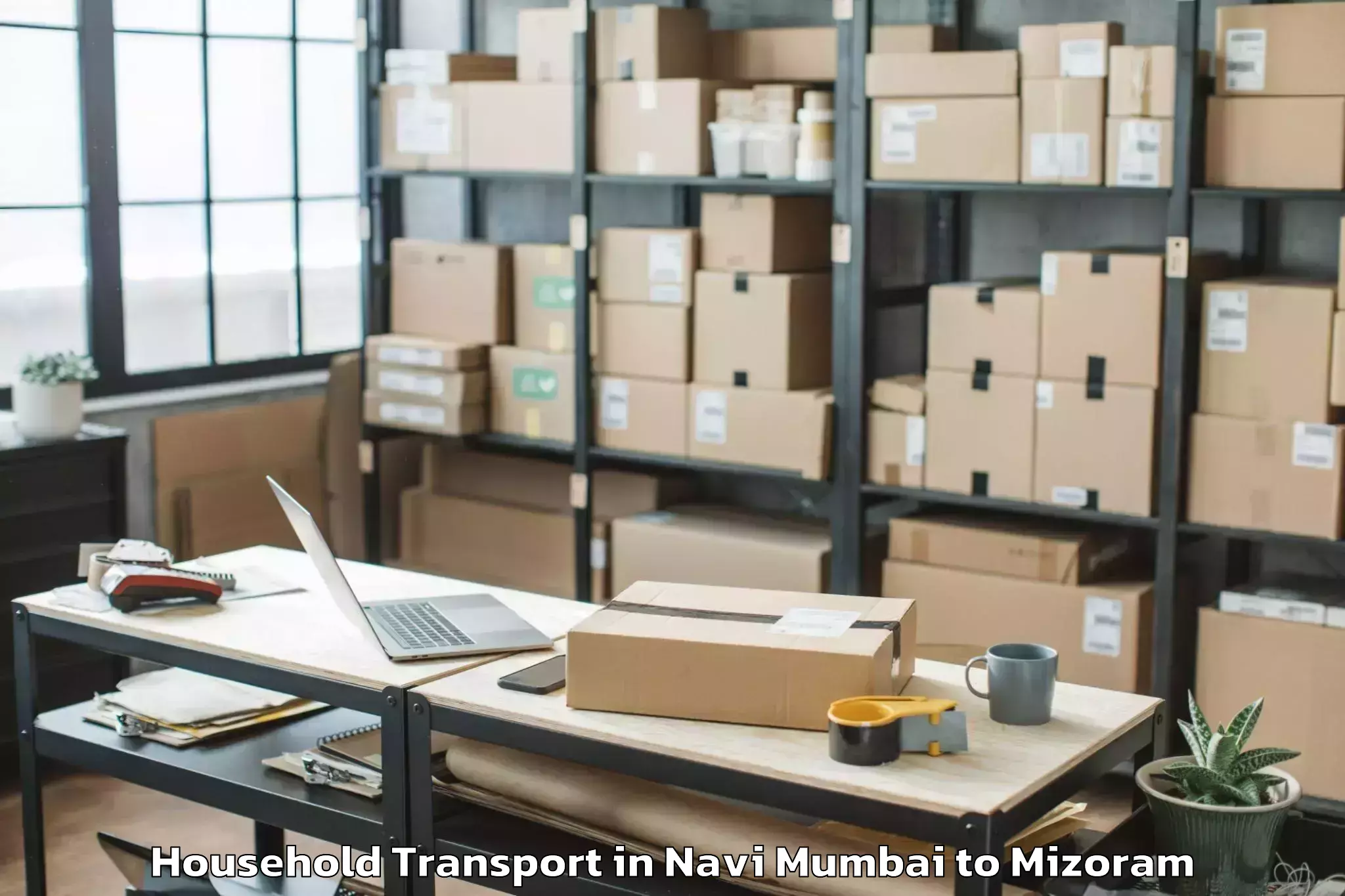 Quality Navi Mumbai to Saitual Household Transport